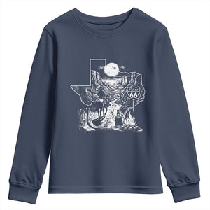 The Mother Road Texas Panhandle Youth Sweatshirt Vintage Desert Road Trip TS12 Navy Print Your Wear