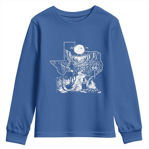 The Mother Road Texas Panhandle Youth Sweatshirt Vintage Desert Road Trip TS12 Royal Blue Print Your Wear