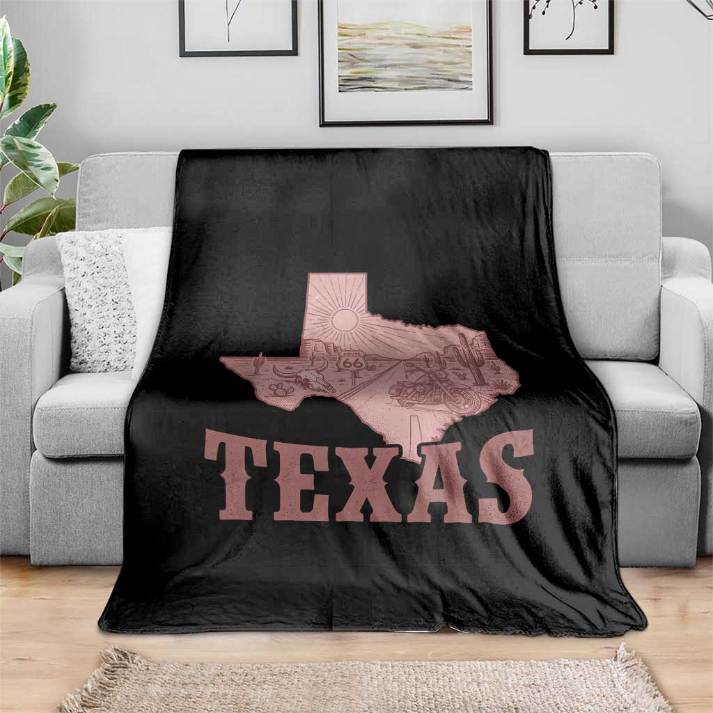 Texas Route Highway 66 Biker Throw Blanket Vintage Biker Road Trip TS12 Print Your Wear