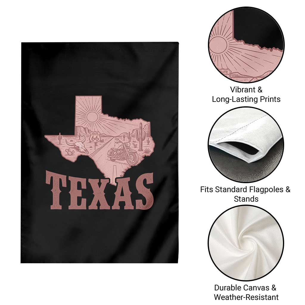 Texas Route Highway 66 Biker Garden Flag Vintage Biker Road Trip TS12 Print Your Wear