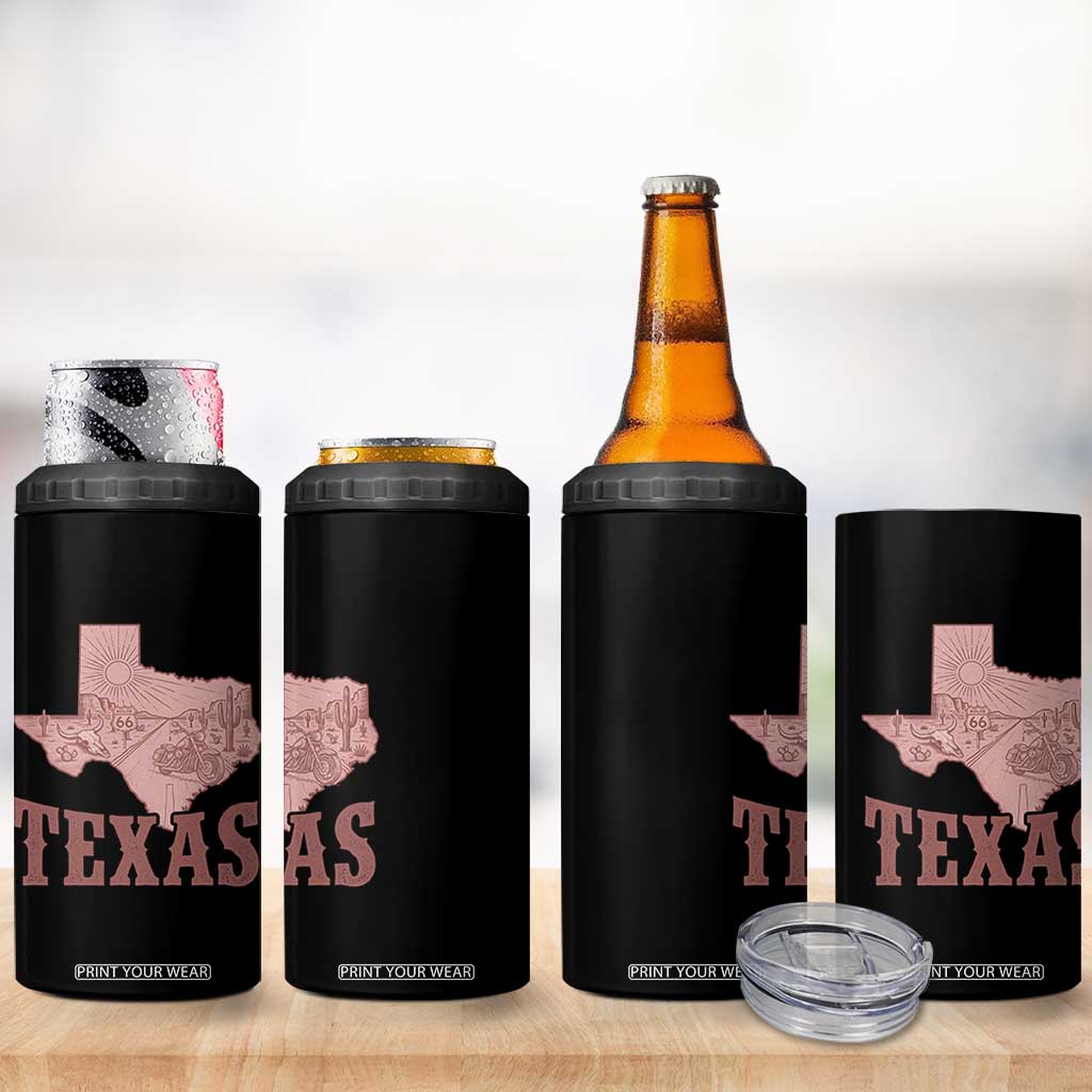 Texas Route Highway 66 Biker 4 in 1 Can Cooler Tumbler Vintage Biker Road Trip TS12 Print Your Wear