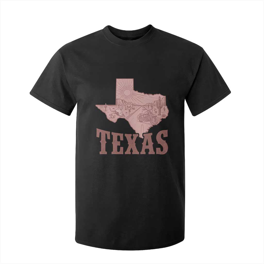 Texas Route Highway 66 Biker T Shirt For Kid Vintage Biker Road Trip TS12 Black Print Your Wear