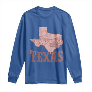 Texas Route Highway 66 Biker Long Sleeve Shirt Vintage Biker Road Trip TS12 Royal Blue Print Your Wear