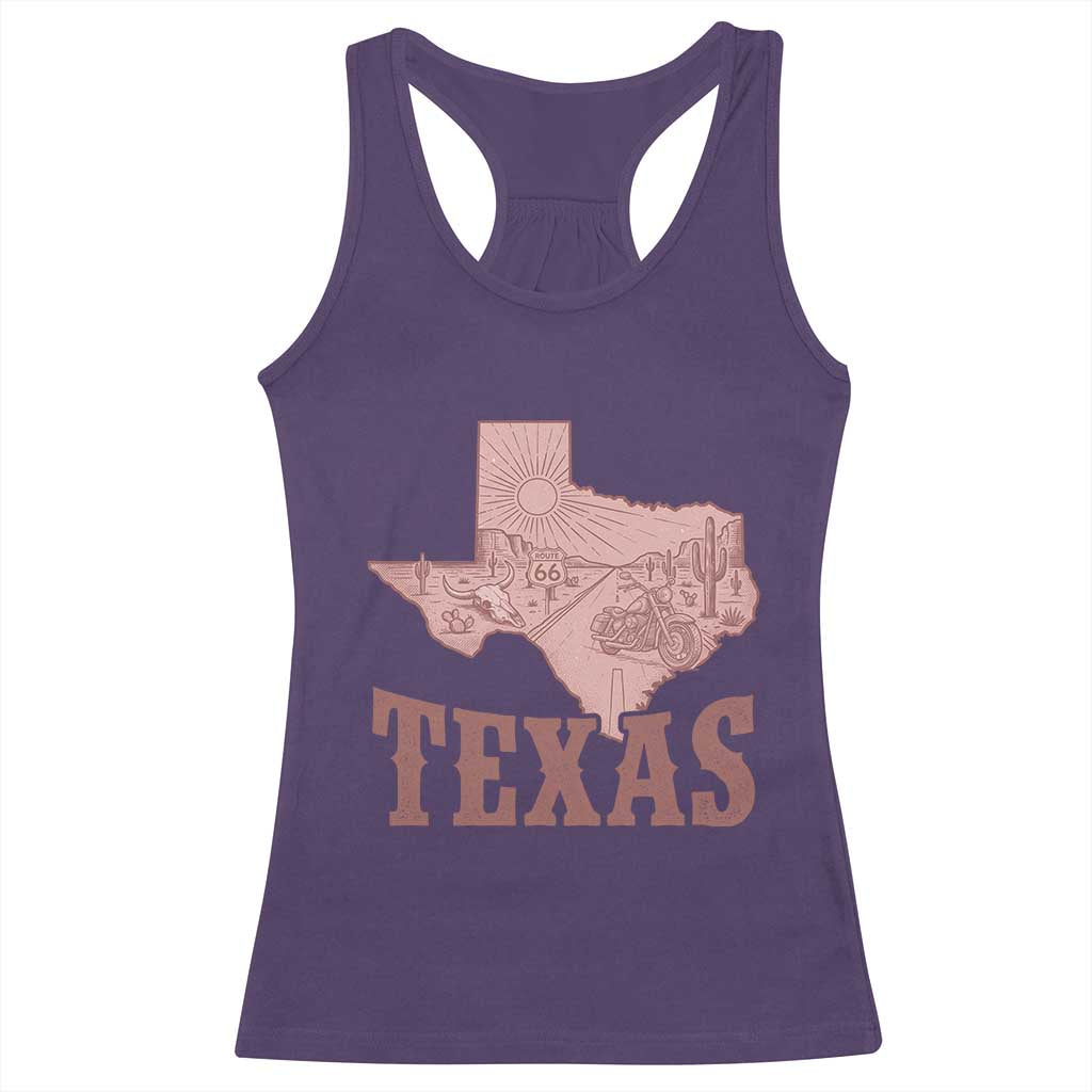Texas Route Highway 66 Biker Racerback Tank Top Vintage Biker Road Trip TS12 Purple Print Your Wear