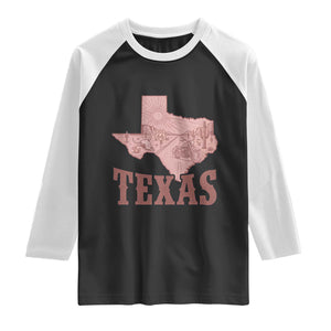 Texas Route Highway 66 Biker Raglan Shirt Vintage Biker Road Trip TS12 Black White Print Your Wear