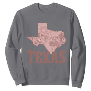 Texas Route Highway 66 Biker Sweatshirt Vintage Biker Road Trip TS12 Charcoal Print Your Wear