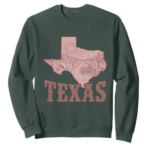 Texas Route Highway 66 Biker Sweatshirt Vintage Biker Road Trip TS12 Dark Forest Green Print Your Wear
