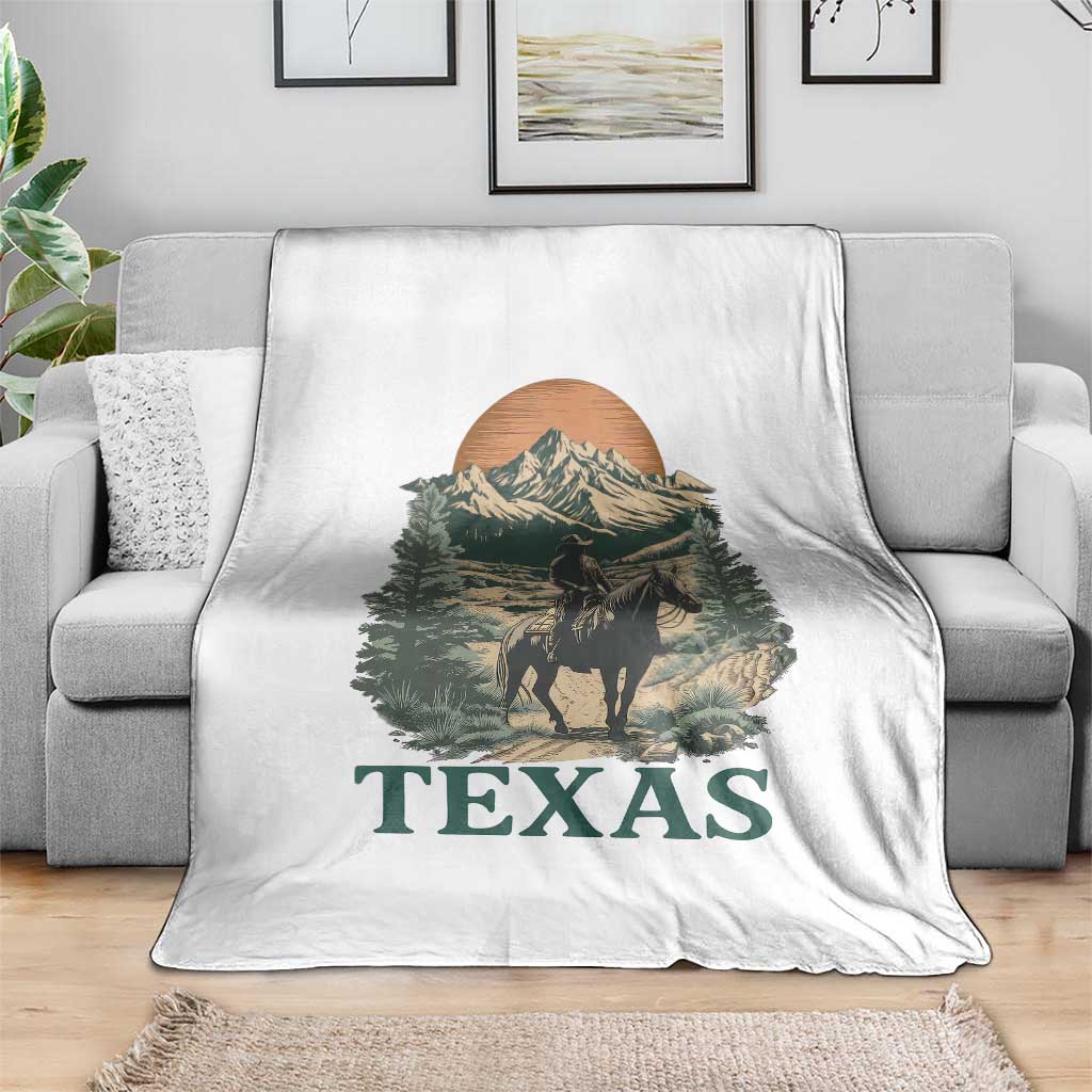 Texas Western Cowboy Life Throw Blanket Vintage Horse Riding Graphic TS12 Print Your Wear