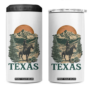 Texas Western Cowboy Life 4 in 1 Can Cooler Tumbler Vintage Horse Riding Graphic TS12 One Size: 16 oz White Print Your Wear