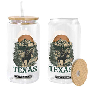 Texas Western Cowboy Life Glass Can Vintage Horse Riding Graphic TS12 Print Your Wear