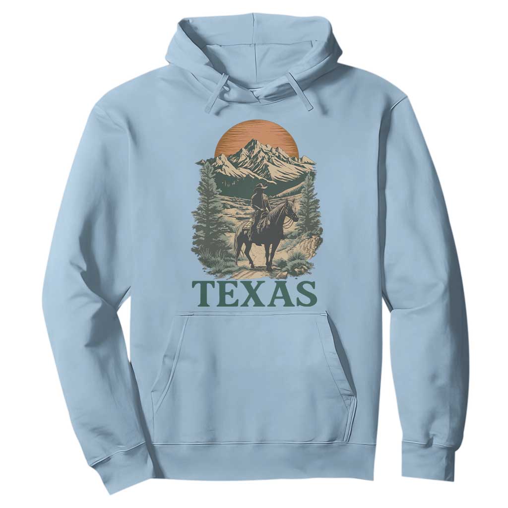 Texas Western Cowboy Life Hoodie Vintage Horse Riding Graphic TS12 Light Blue Print Your Wear