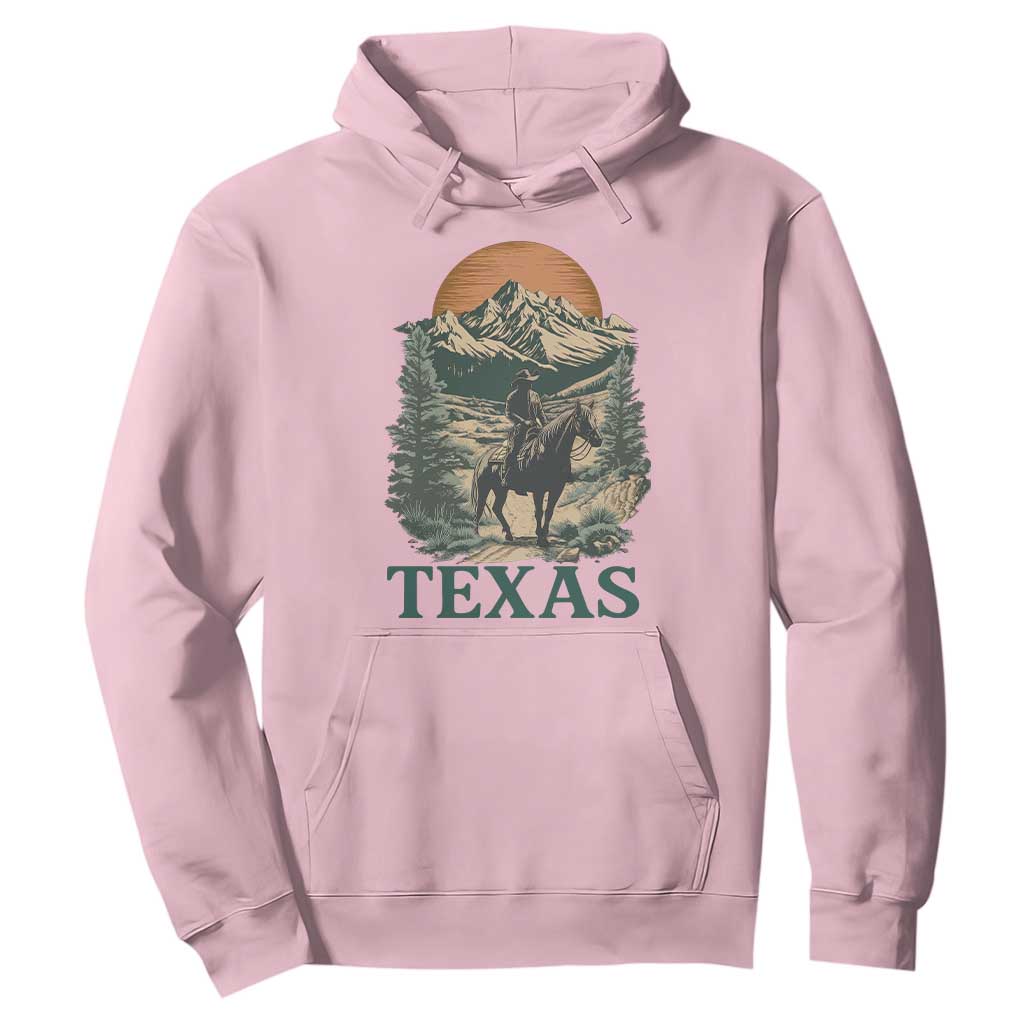 Texas Western Cowboy Life Hoodie Vintage Horse Riding Graphic TS12 Light Pink Print Your Wear