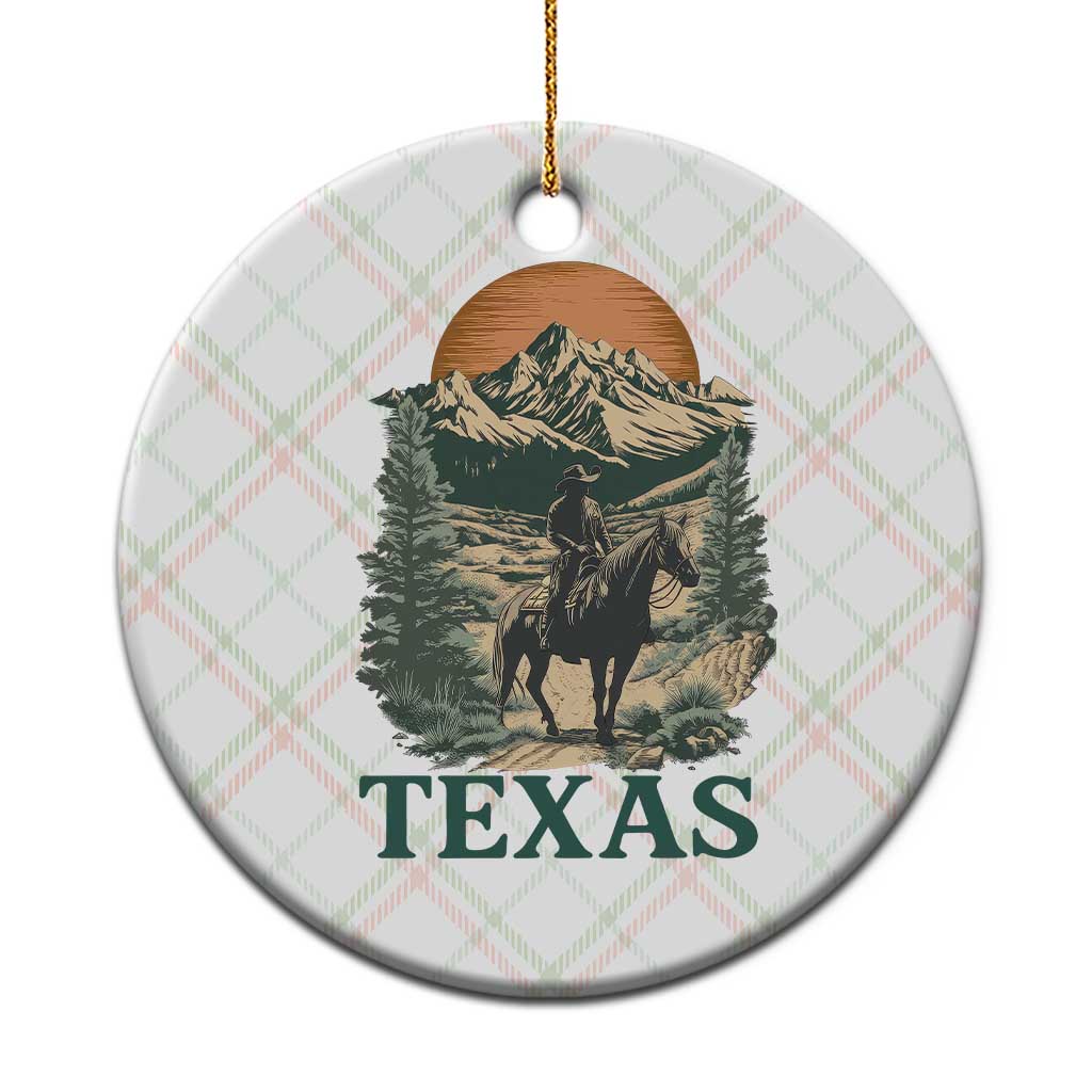 Texas Western Cowboy Life Ceramic Ornament Vintage Horse Riding Graphic TS12 1pc Christmas Plaid Print Your Wear