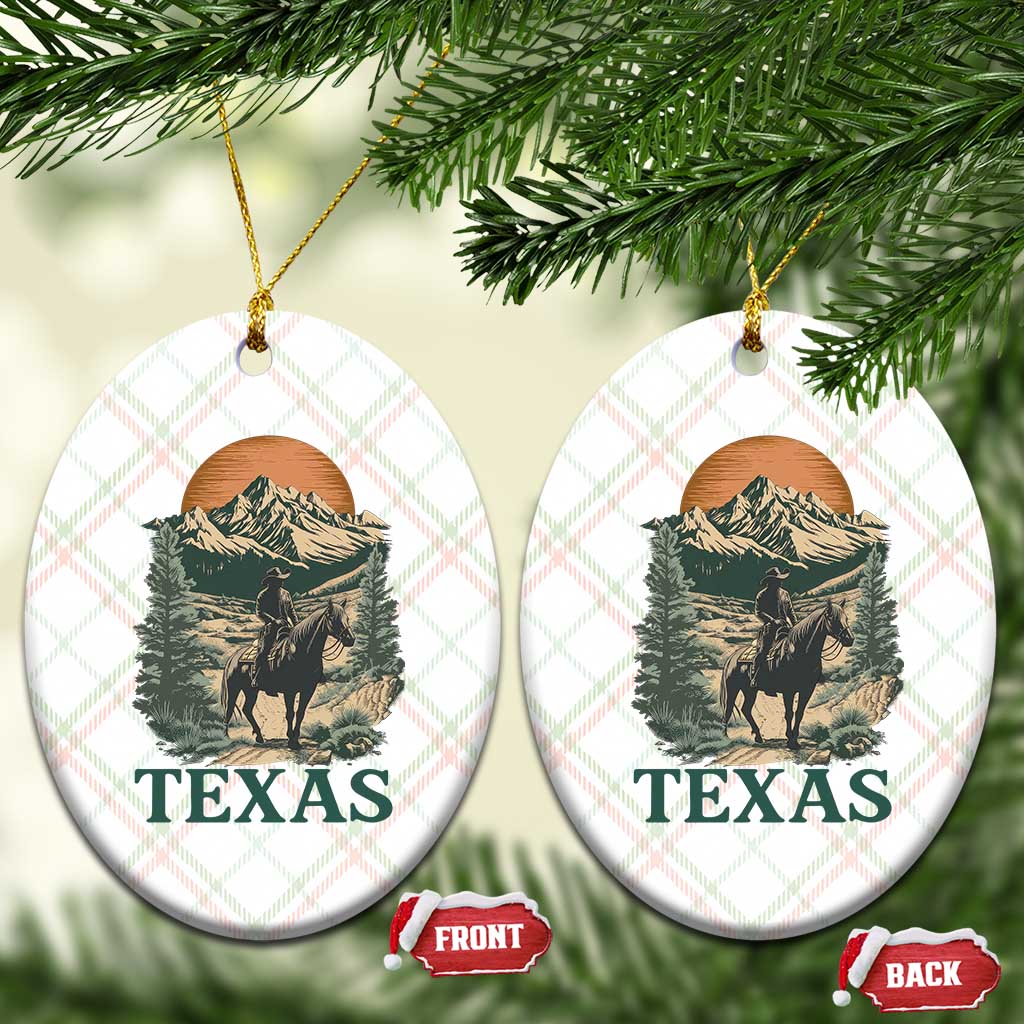 Texas Western Cowboy Life Ceramic Ornament Vintage Horse Riding Graphic TS12 Print Your Wear