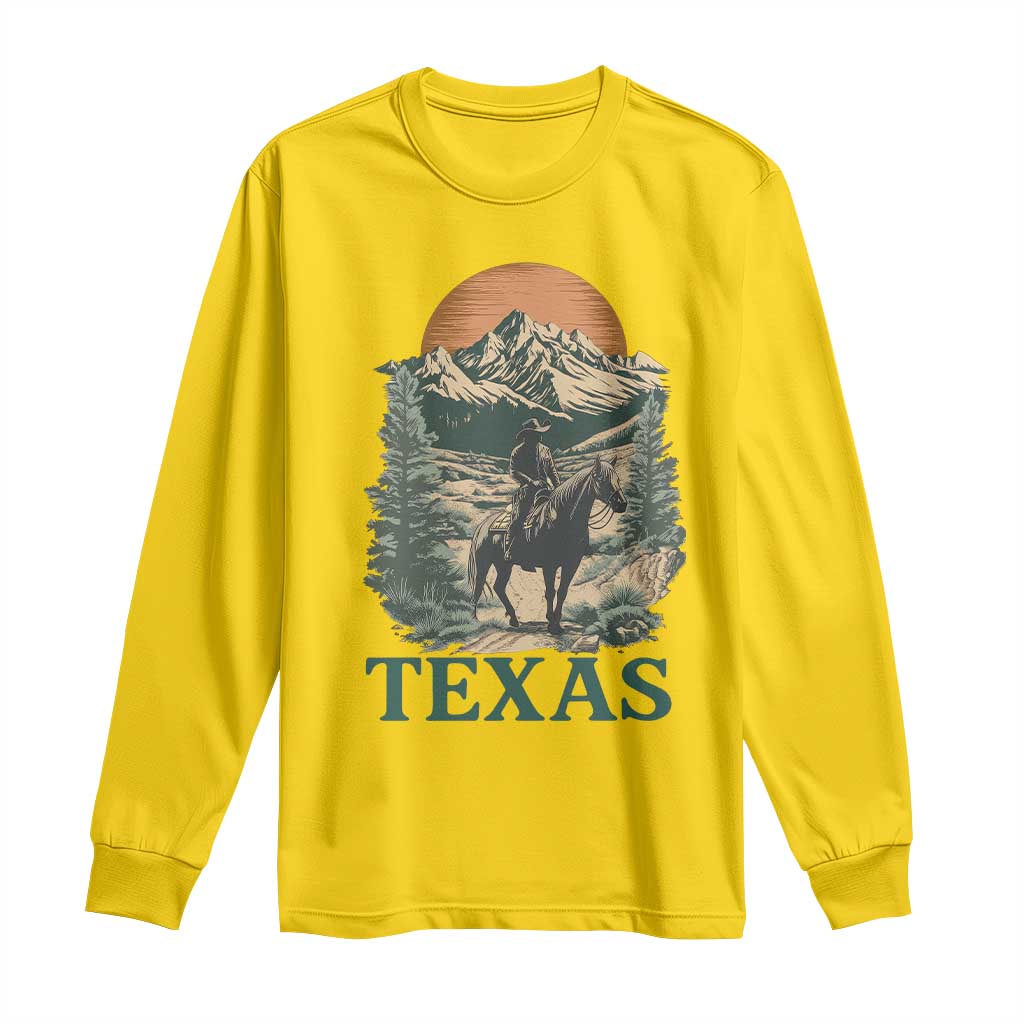 Texas Western Cowboy Life Long Sleeve Shirt Vintage Horse Riding Graphic TS12 Daisy Print Your Wear