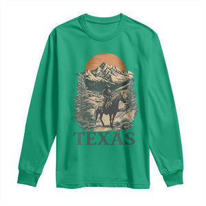 Texas Western Cowboy Life Long Sleeve Shirt Vintage Horse Riding Graphic TS12 Irish Green Print Your Wear