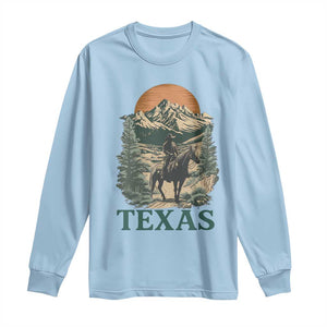Texas Western Cowboy Life Long Sleeve Shirt Vintage Horse Riding Graphic TS12 Light Blue Print Your Wear