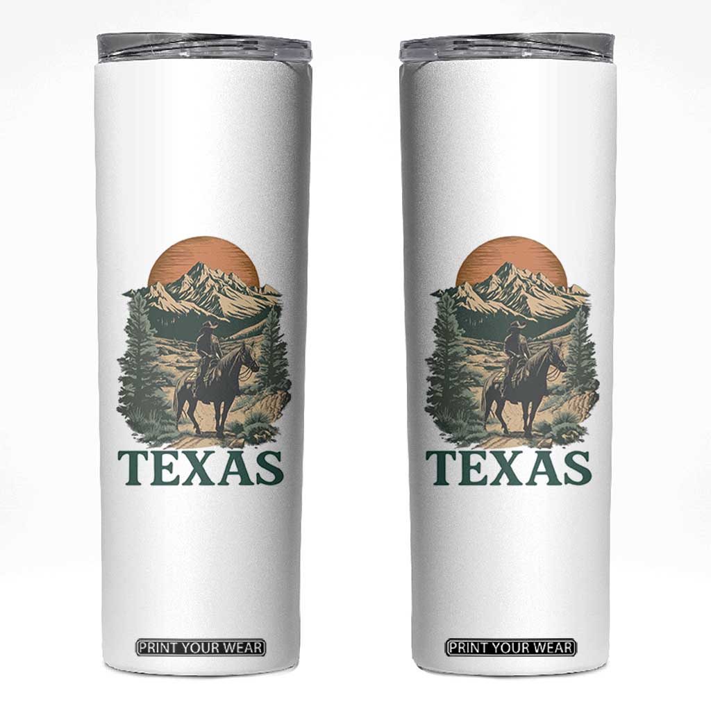 Texas Western Cowboy Life Skinny Tumbler Vintage Horse Riding Graphic TS12 White Print Your Wear