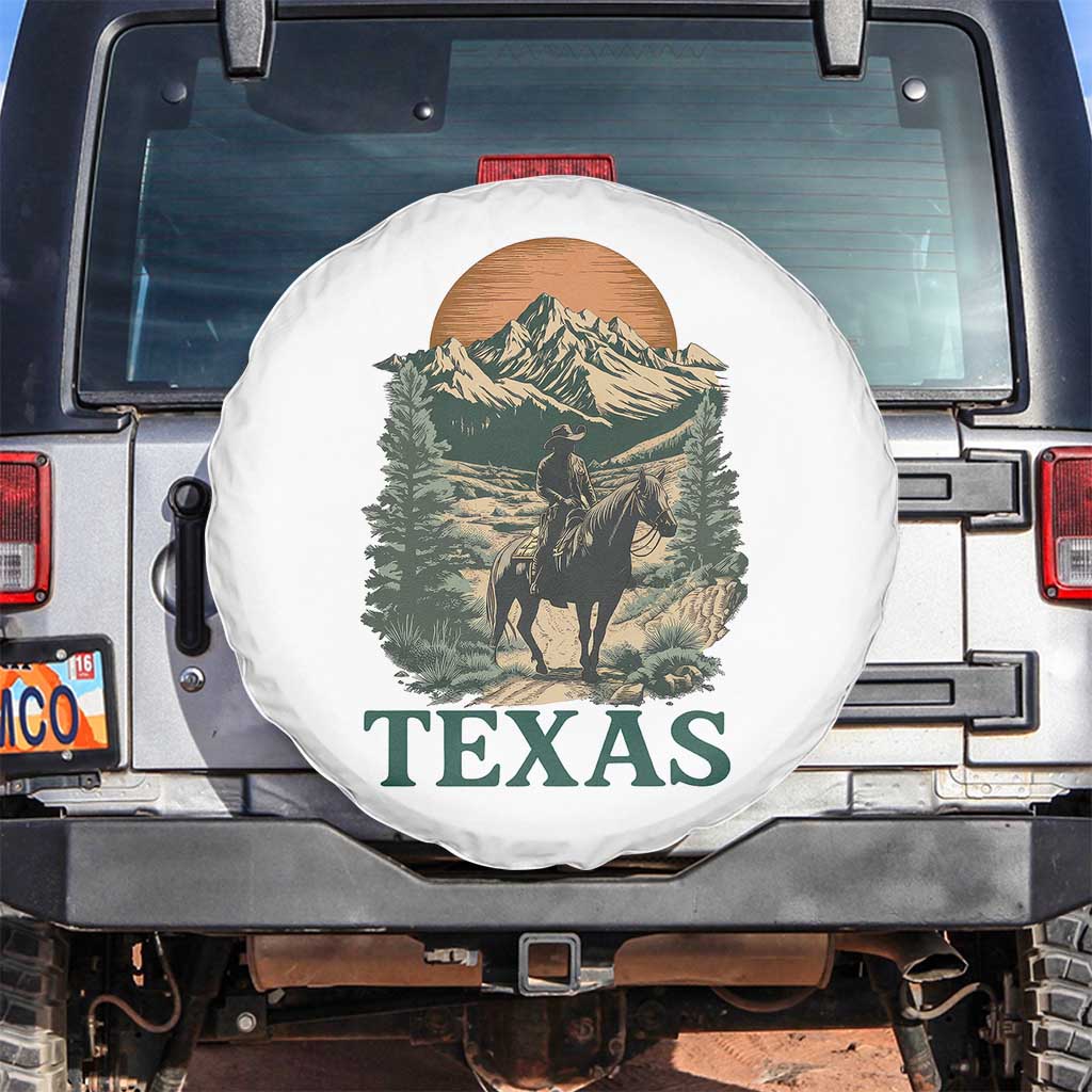 Texas Western Cowboy Life Spare Tire Cover Vintage Horse Riding Graphic TS12 No hole White Print Your Wear
