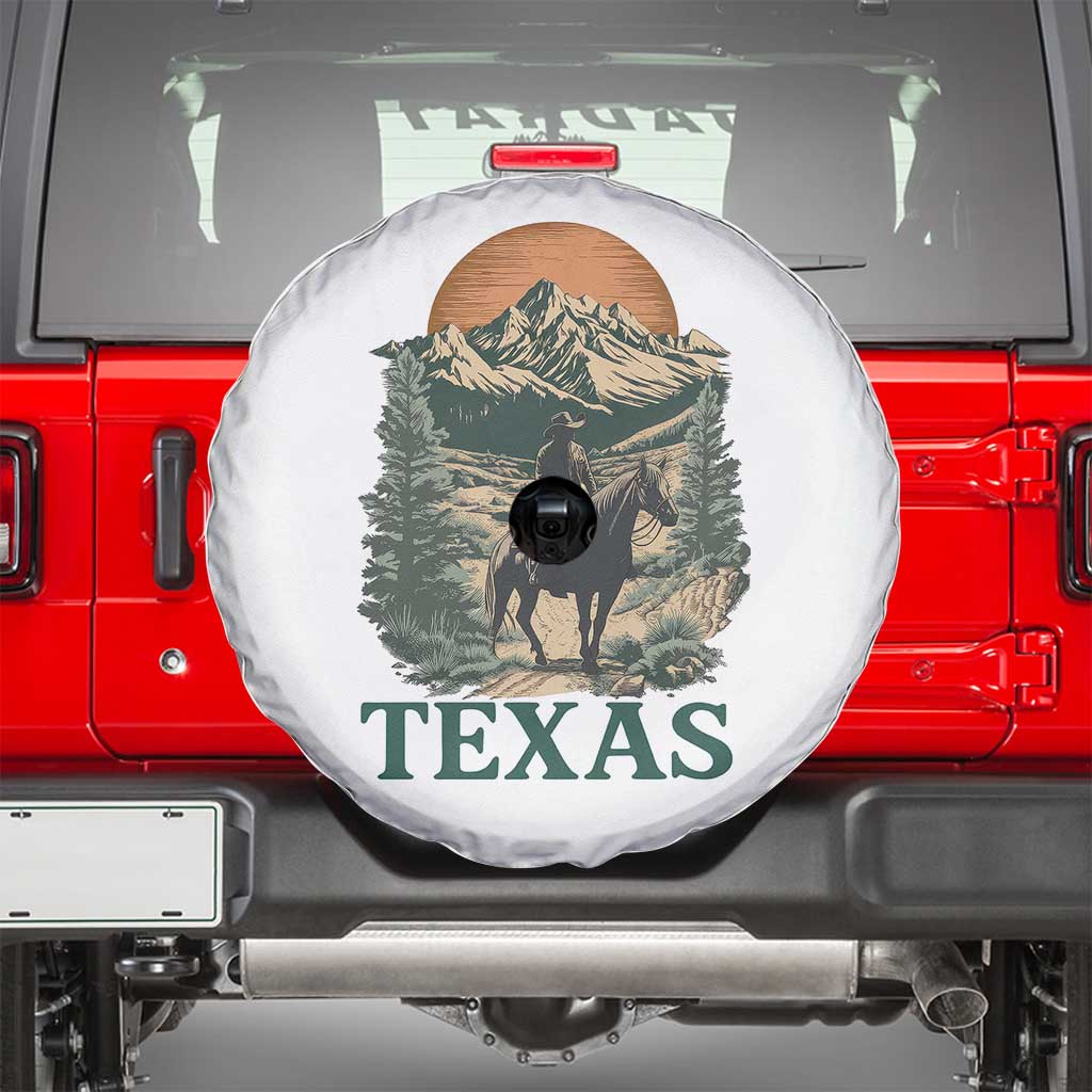 Texas Western Cowboy Life Spare Tire Cover Vintage Horse Riding Graphic TS12 White Print Your Wear