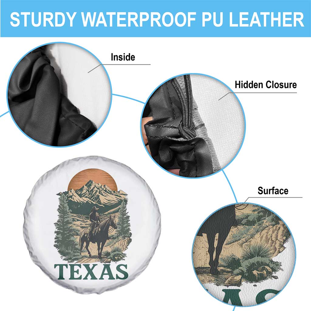 Texas Western Cowboy Life Spare Tire Cover Vintage Horse Riding Graphic TS12 Print Your Wear
