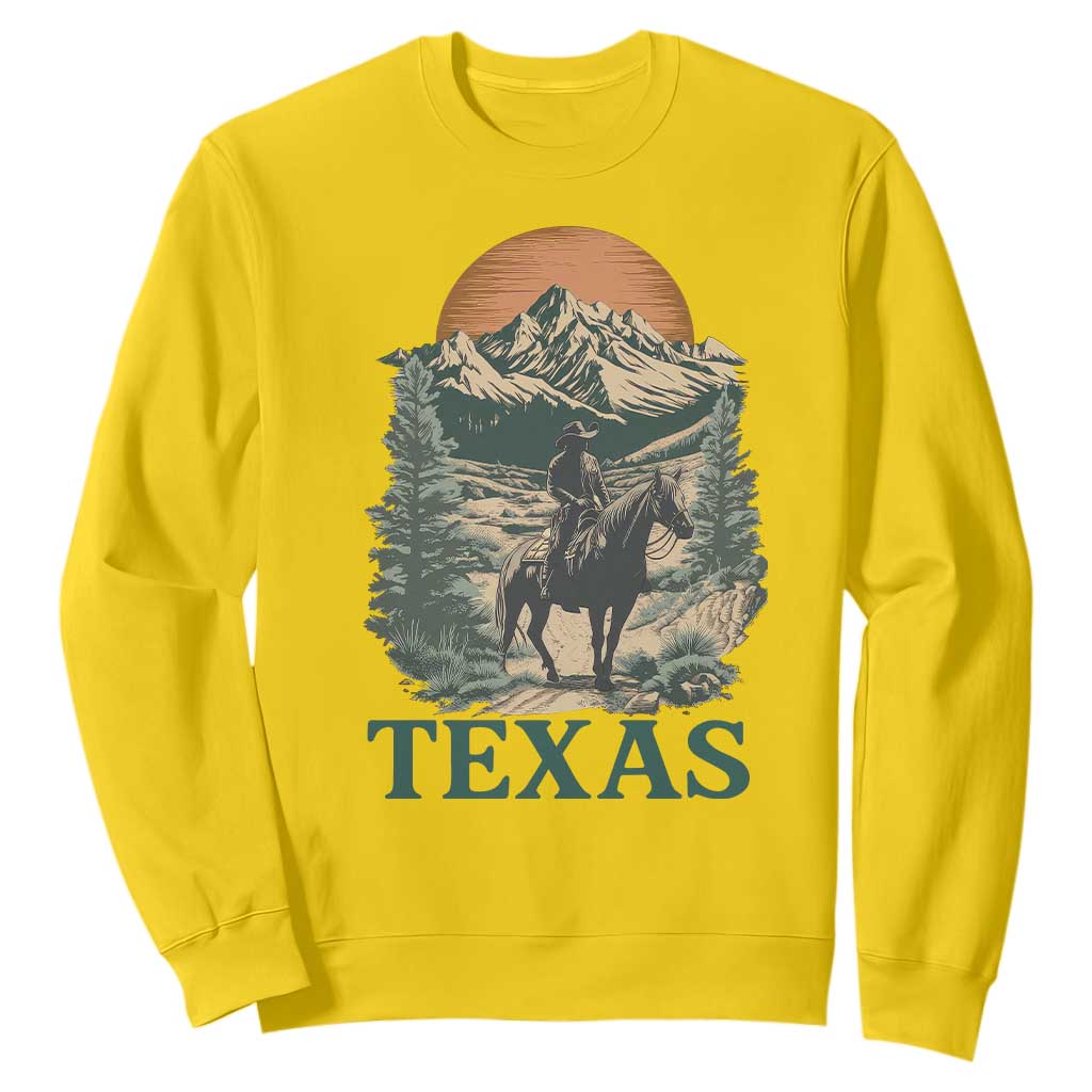 Texas Western Cowboy Life Sweatshirt Vintage Horse Riding Graphic