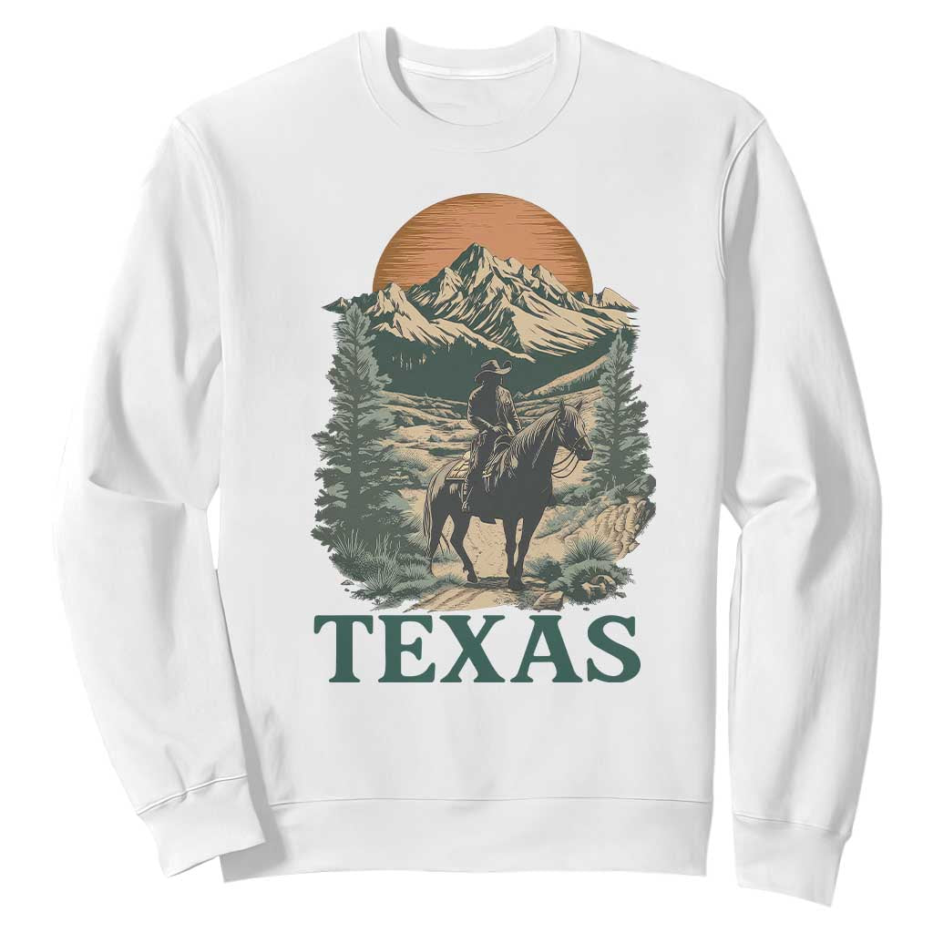 Texas Western Cowboy Life Sweatshirt Vintage Horse Riding Graphic