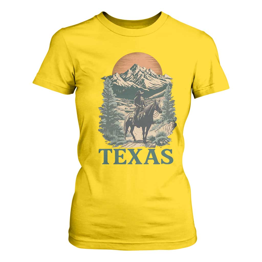 Texas Western Cowboy Life T Shirt For Women Vintage Horse Riding Graphic TS12 Daisy Print Your Wear