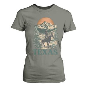 Texas Western Cowboy Life T Shirt For Women Vintage Horse Riding Graphic TS12 Military Green Print Your Wear