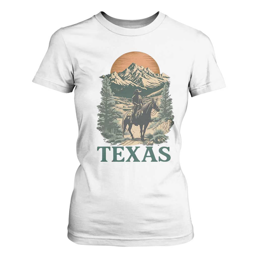 Texas Western Cowboy Life T Shirt For Women Vintage Horse Riding Graphic TS12 White Print Your Wear