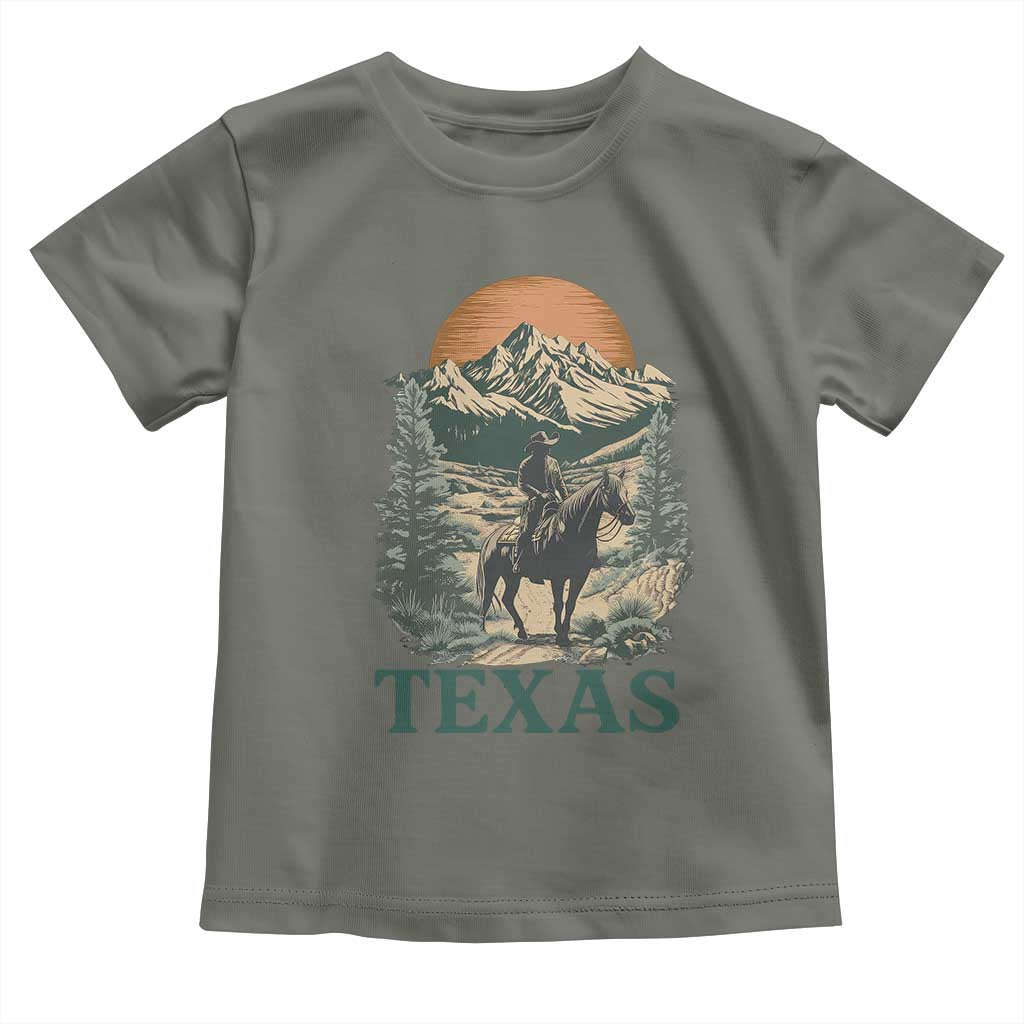 Texas Western Cowboy Life Toddler T Shirt Vintage Horse Riding Graphic TS12 Military Green Print Your Wear