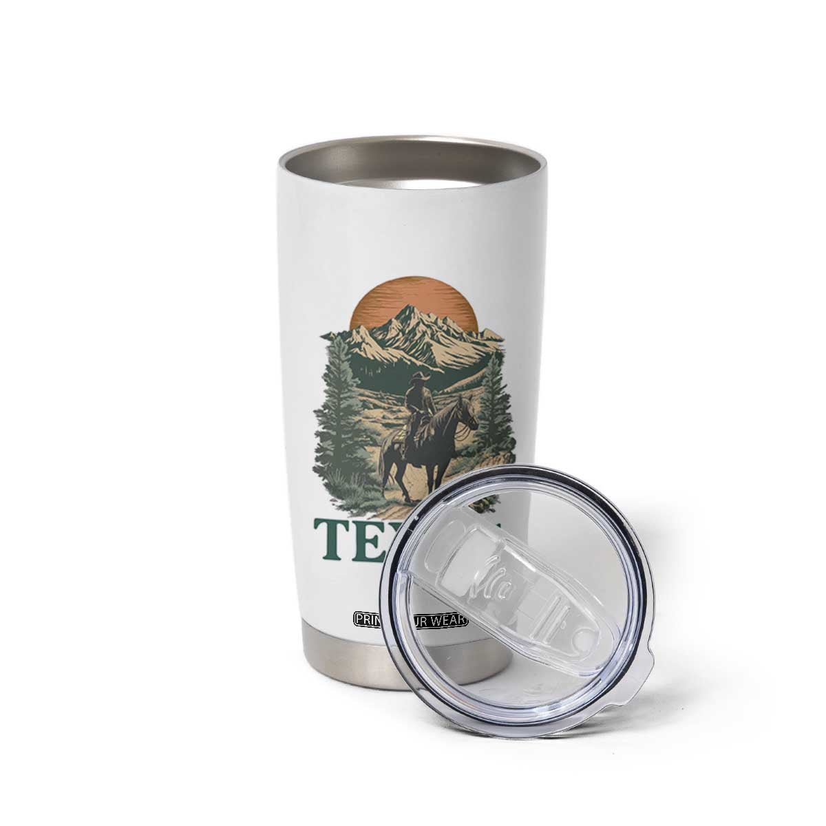 Texas Western Cowboy Life Tumbler Cup Vintage Horse Riding Graphic TS12 Print Your Wear