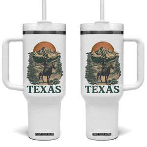 Texas Western Cowboy Life Tumbler With Handle Vintage Horse Riding Graphic TS12 One Size: 40 oz White Print Your Wear