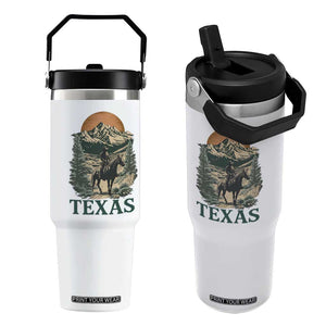 Texas Western Cowboy Life Flip Straw Tumbler Vintage Horse Riding Graphic TS12 One Size: 30 oz White Print Your Wear