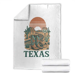 Vintage Route Highway 66 Texas Throw Blanket Amarillo Road Trip Adventure TS12 White Print Your Wear