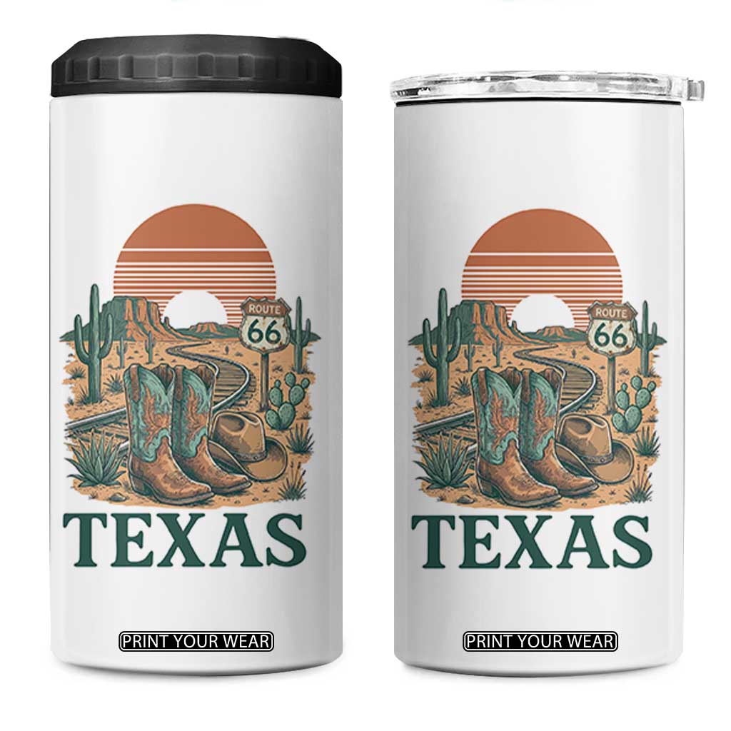 Vintage Route Highway 66 Texas 4 in 1 Can Cooler Tumbler Amarillo Road Trip Adventure TS12 One Size: 16 oz White Print Your Wear