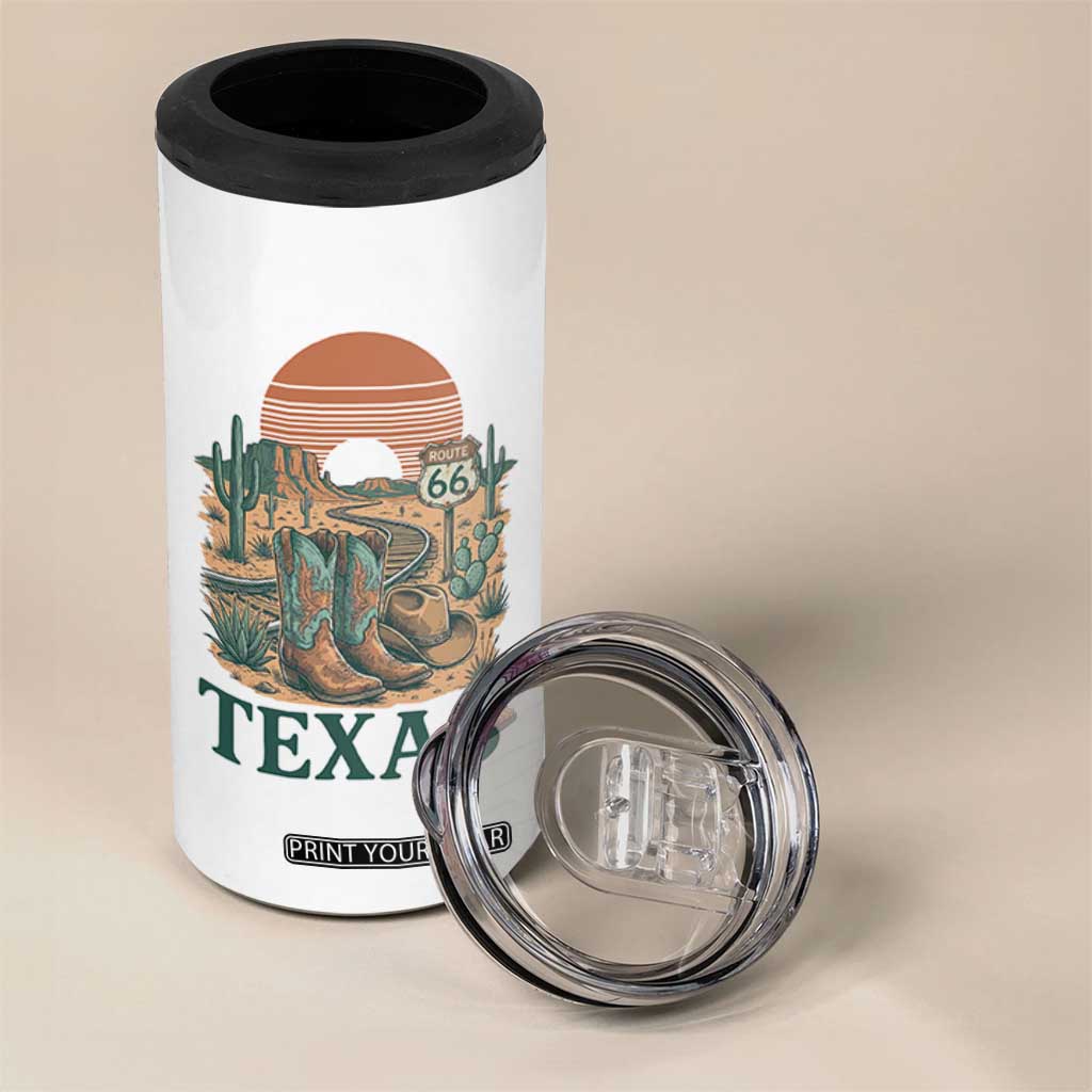 Vintage Route Highway 66 Texas 4 in 1 Can Cooler Tumbler Amarillo Road Trip Adventure TS12 Print Your Wear
