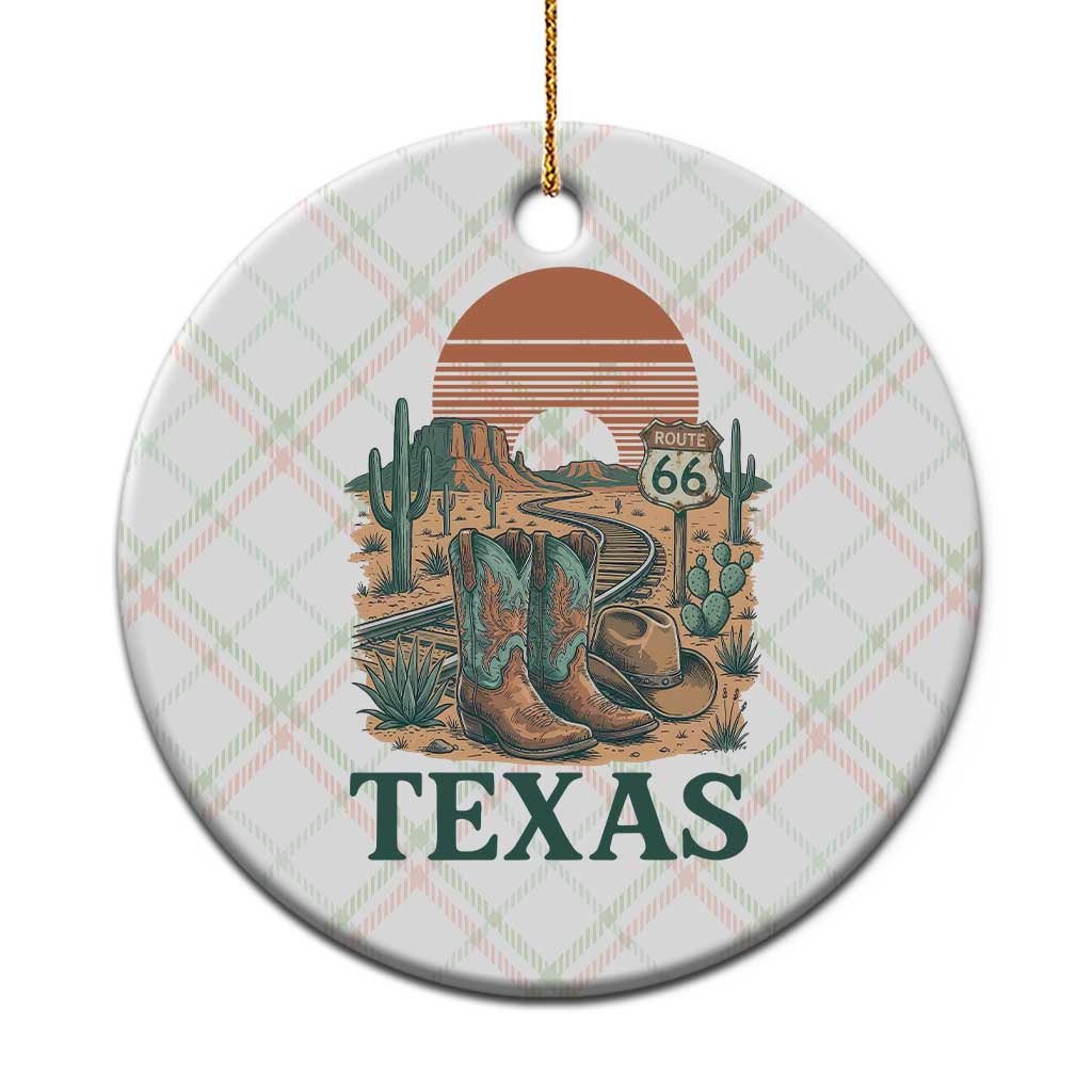 Vintage Route Highway 66 Texas Ceramic Ornament Amarillo Road Trip Adventure TS12 1pc Christmas Plaid Print Your Wear