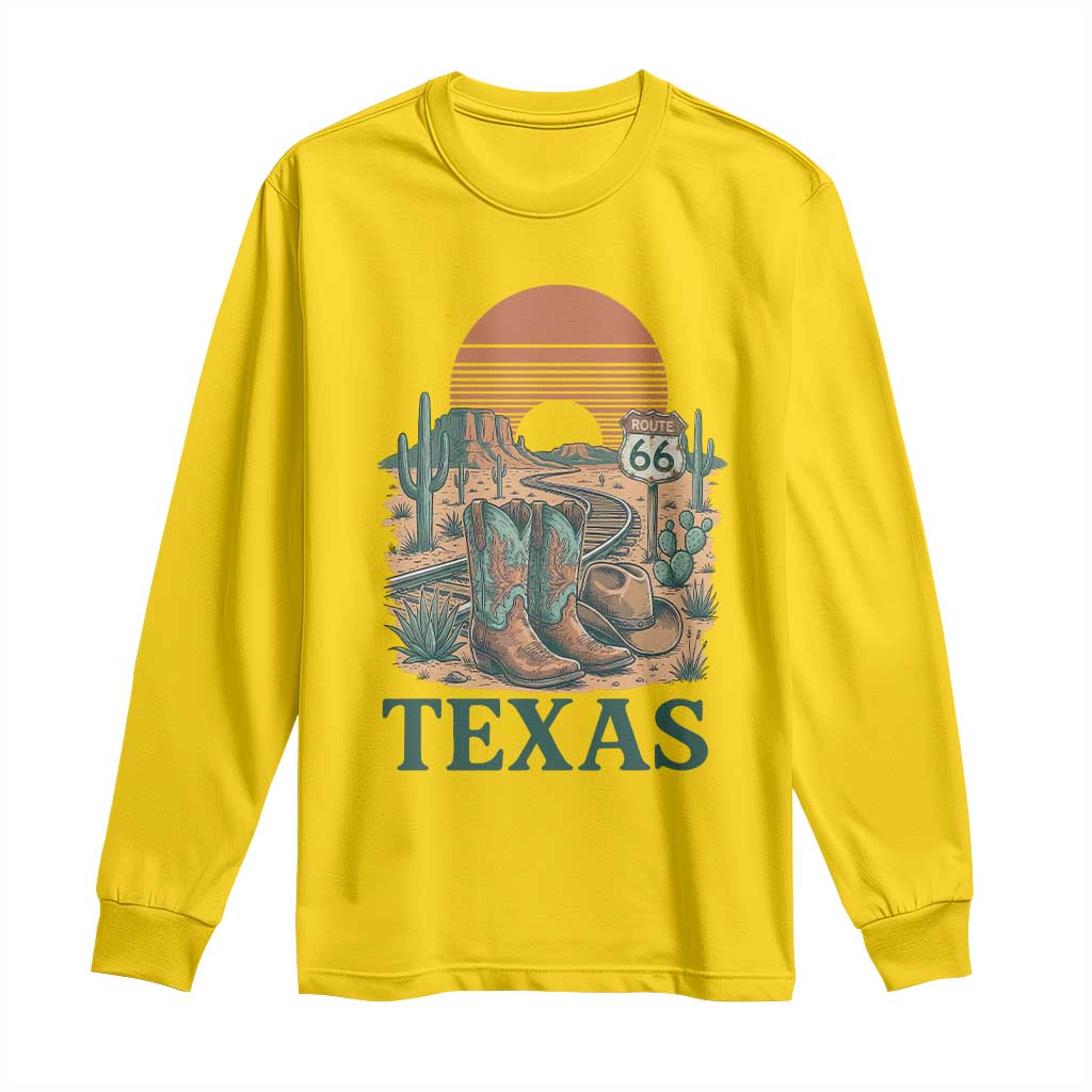 Vintage Route Highway 66 Texas Long Sleeve Shirt Amarillo Road Trip Adventure TS12 Daisy Print Your Wear