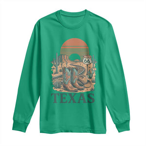 Vintage Route Highway 66 Texas Long Sleeve Shirt Amarillo Road Trip Adventure TS12 Irish Green Print Your Wear