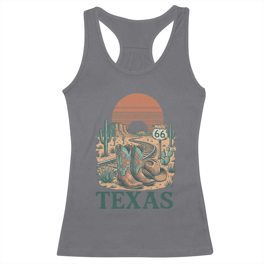 Vintage Route Highway 66 Texas Racerback Tank Top Amarillo Road Trip Adventure TS12 Charcoal Print Your Wear