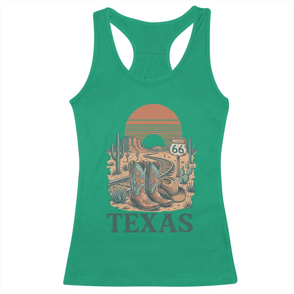 Vintage Route Highway 66 Texas Racerback Tank Top Amarillo Road Trip Adventure TS12 Irish Green Print Your Wear