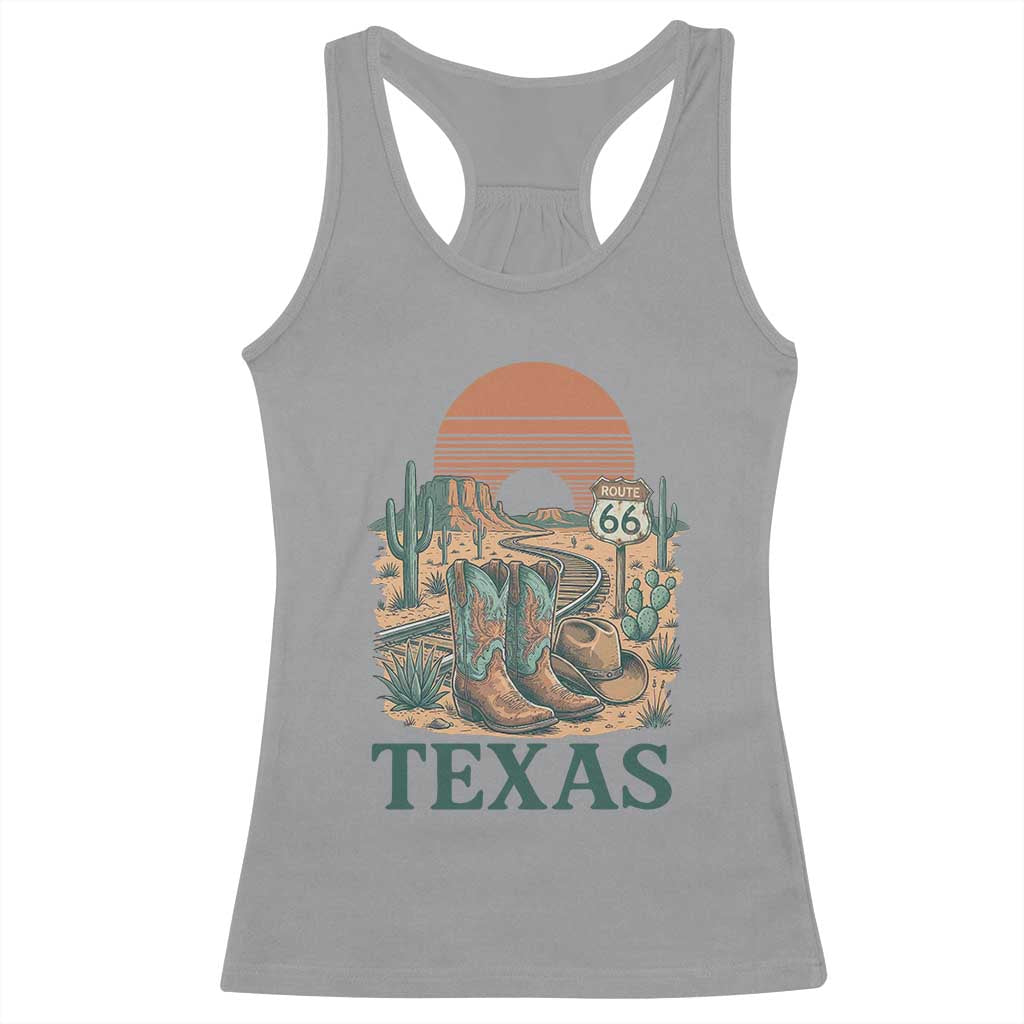 Vintage Route Highway 66 Texas Racerback Tank Top Amarillo Road Trip Adventure TS12 Sport Gray Print Your Wear