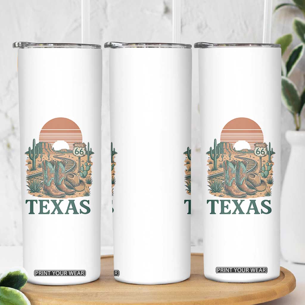 Vintage Route Highway 66 Texas Skinny Tumbler Amarillo Road Trip Adventure TS12 Print Your Wear
