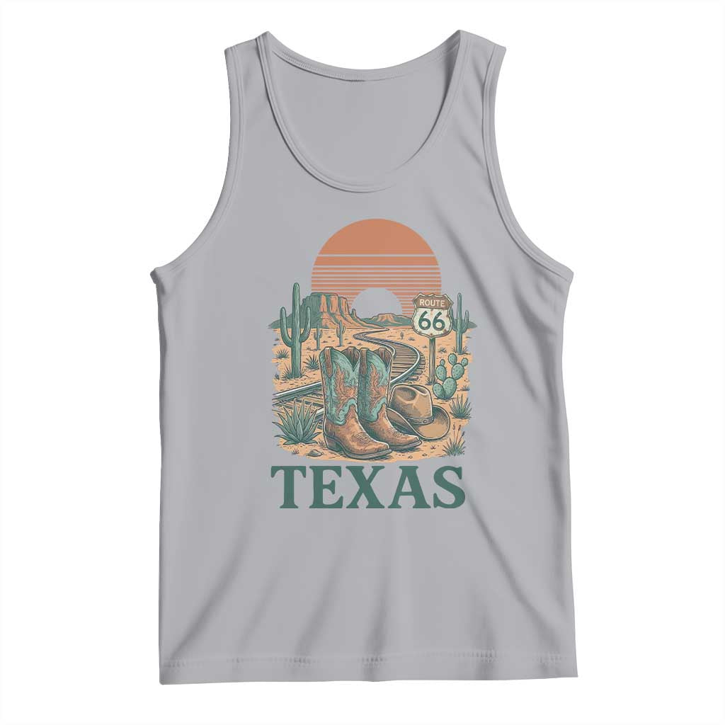 Vintage Route Highway 66 Texas Tank Top Amarillo Road Trip Adventure TS12 Athletic Heather Print Your Wear