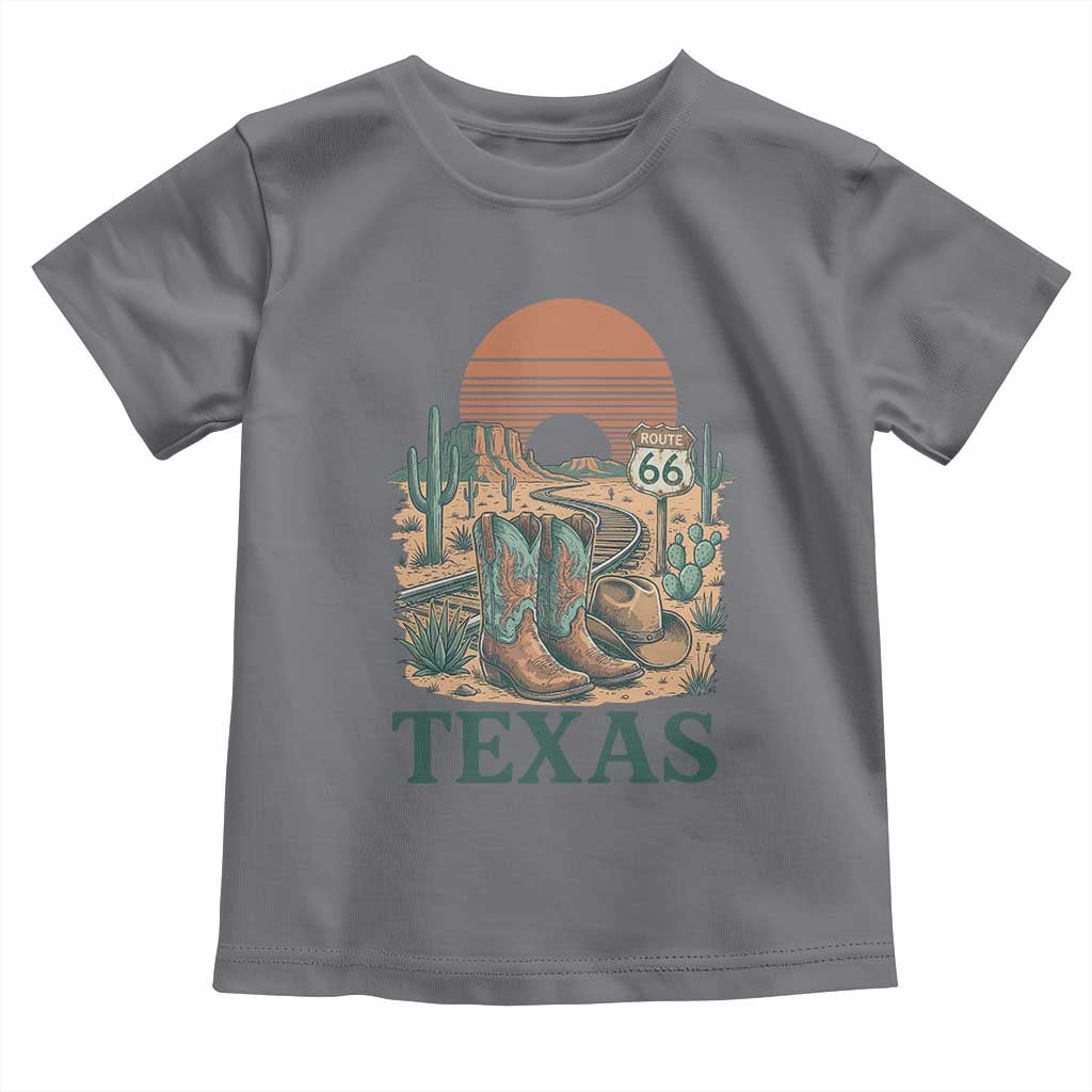 Vintage Route Highway 66 Texas Toddler T Shirt Amarillo Road Trip Adventure TS12 Charcoal Print Your Wear