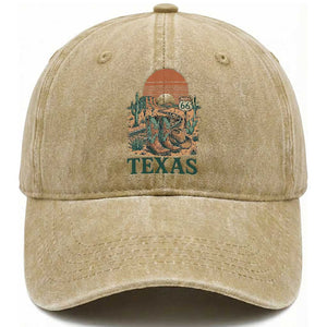 Vintage Route Highway 66 Texas Washed Cotton Baseball Cap Amarillo Road Trip Adventure TS12 Print Your Wear