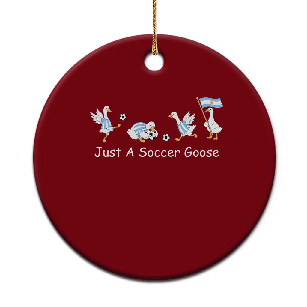 Funny Just A Soccer Goose Ceramic Ornament Argentina Soccer Lover TS12 1pc Red Print Your Wear
