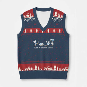 Funny Just A Soccer Goose V-Neck Knit Sweater Vest Argentina Soccer Lover