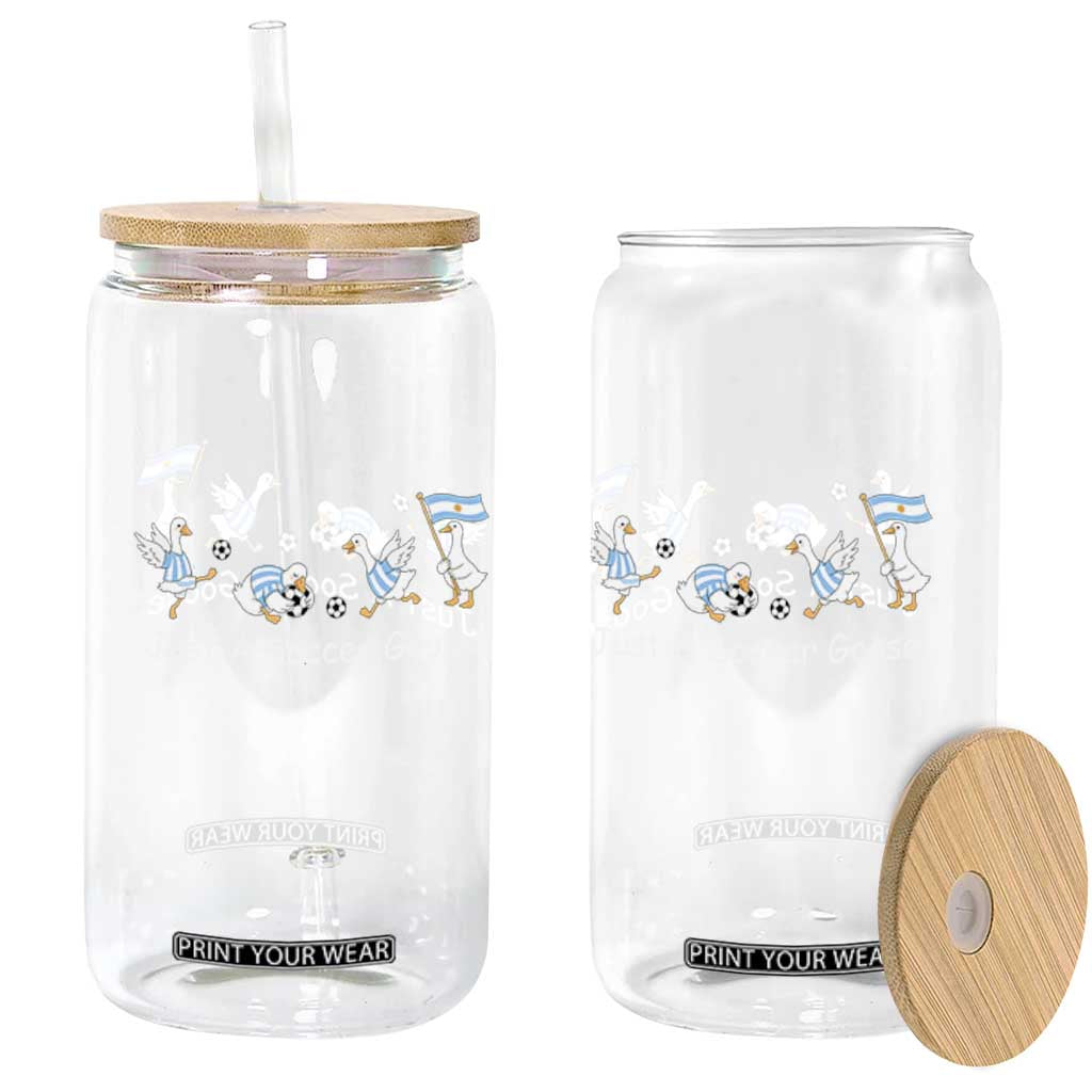 Funny Just A Soccer Goose Glass Can Argentina Soccer Lover